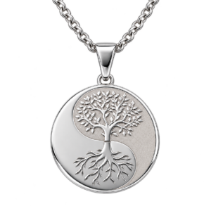 Pendentif Arbre de Vie plaqué argent avec chaîne - Energy's Stones