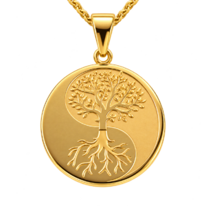 Pendentif Arbre de Vie plaqué or avec chaîne - Energy's Stones