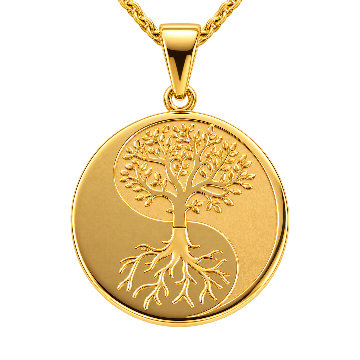 Pendentif Arbre de Vie plaqué or avec chaîne - Energy's Stones