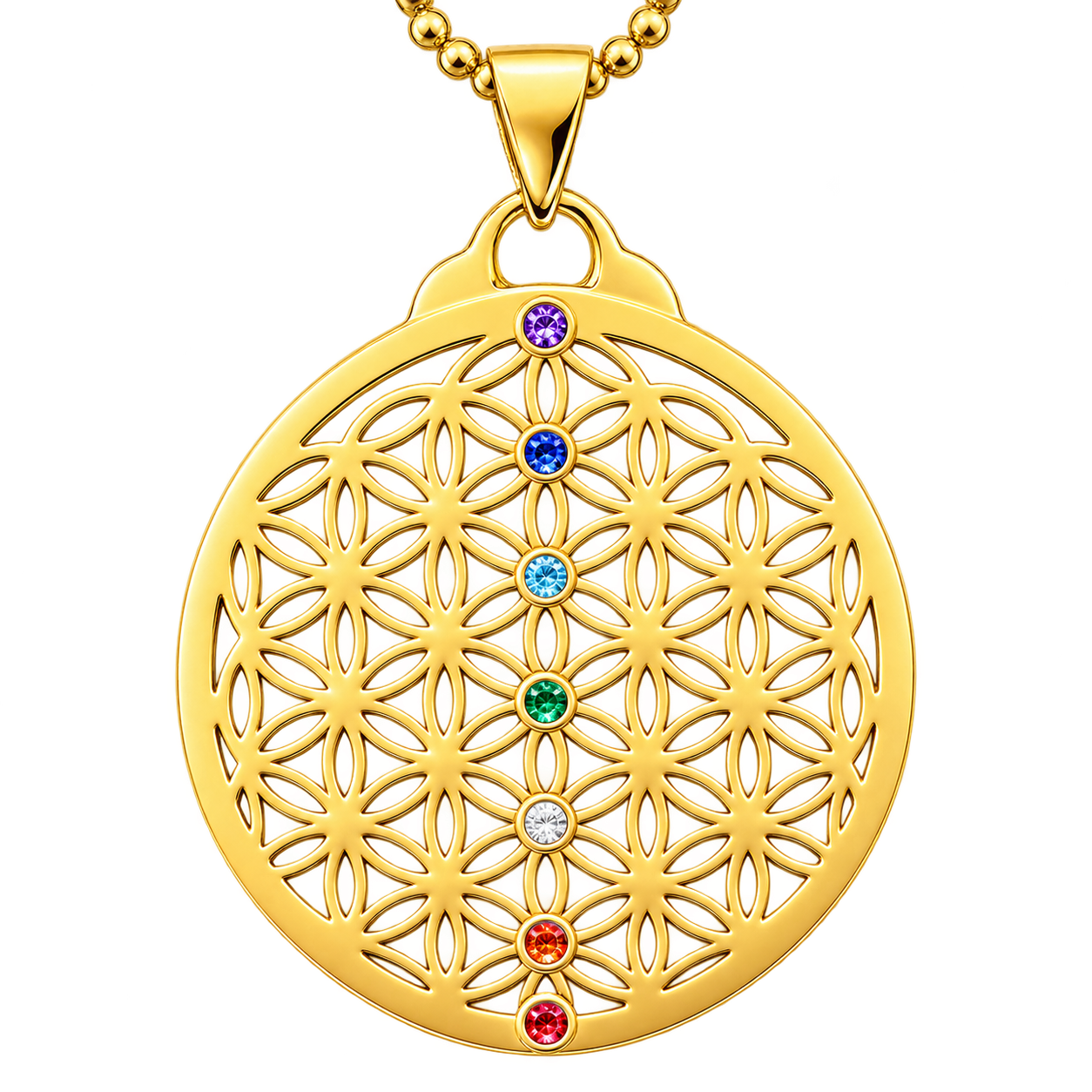 Fleur de Vie 7 Chakras Or