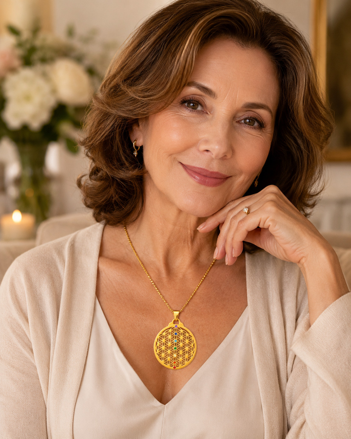 Fleur de Vie 7 Chakras Or – Image 2